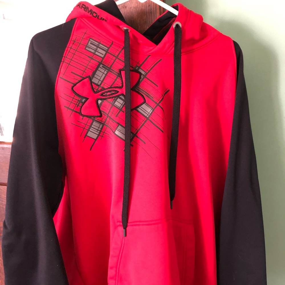 Under Armour hoodie, XL, red/black
